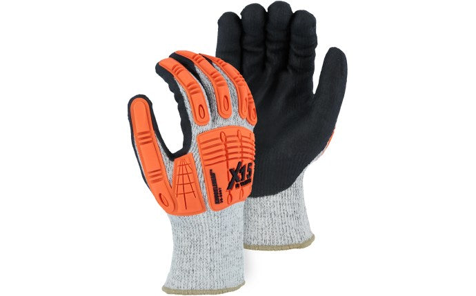 35-5567 X-15 Foam Nitrile Palm, Impact TPR, INSULATED