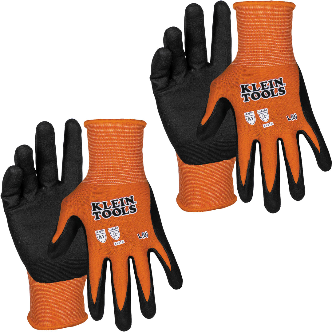 60581 Knit Dipped Gloves, Cut Level A1, Touchscreen, Large, 2-Pair