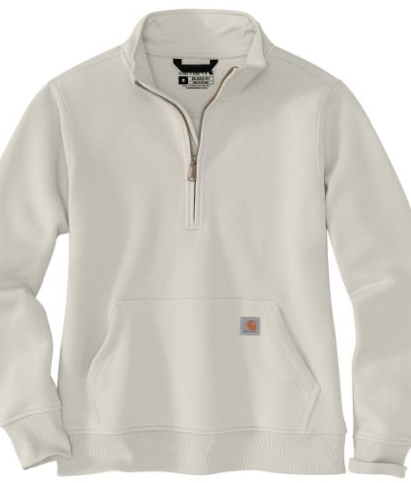 105295 Women's Relaxed Fit Midweight Quarter-Zip Mock-Neck Sweatshirt