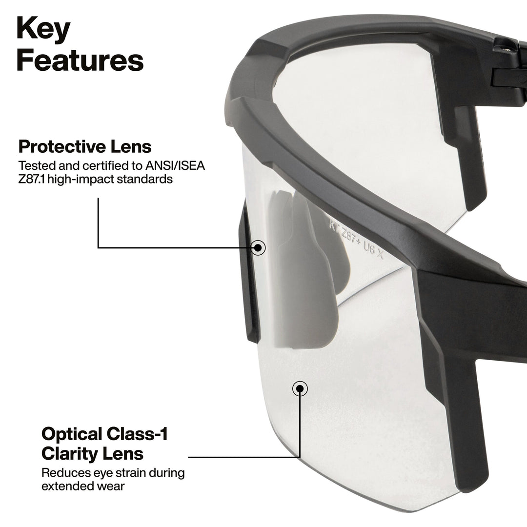 Blade Safety Glasses, Clear Lens