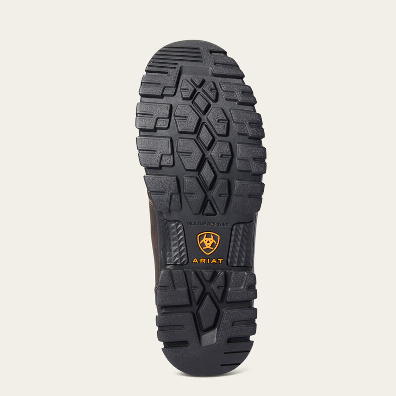 Black sole of a work boot. 