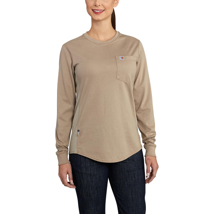 102685 WOMEN'S FLAME-RESISTANT FORCE COTTON LONG-SLEEVE CREWNECK T-SHIRT