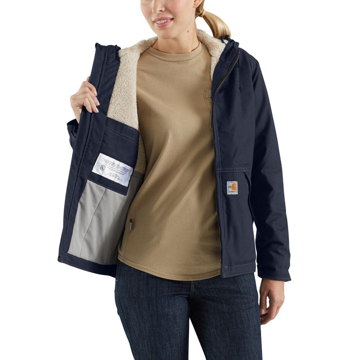 102694 WOMEN'S FLAME-RESISTANT FULL SWING® QUICK DUCK® JACKET/SHERPA-LINED - 3 WARMEST RATING