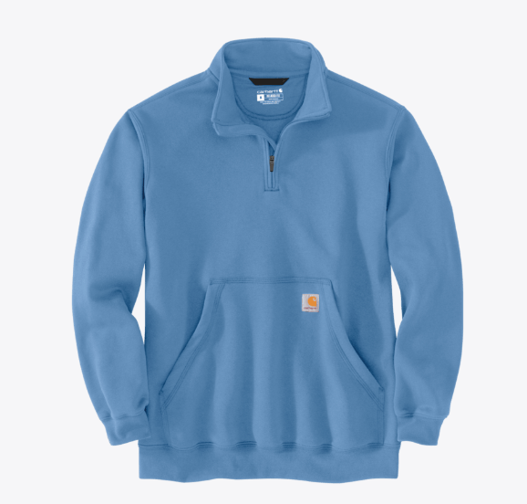 Loose Fit Midweight Quarter-Zip Mock-Neck Sweatshirt