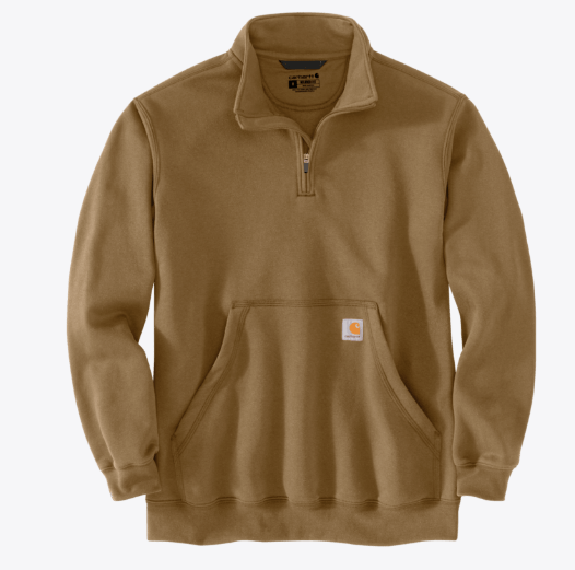 Loose Fit Midweight Quarter-Zip Mock-Neck Sweatshirt