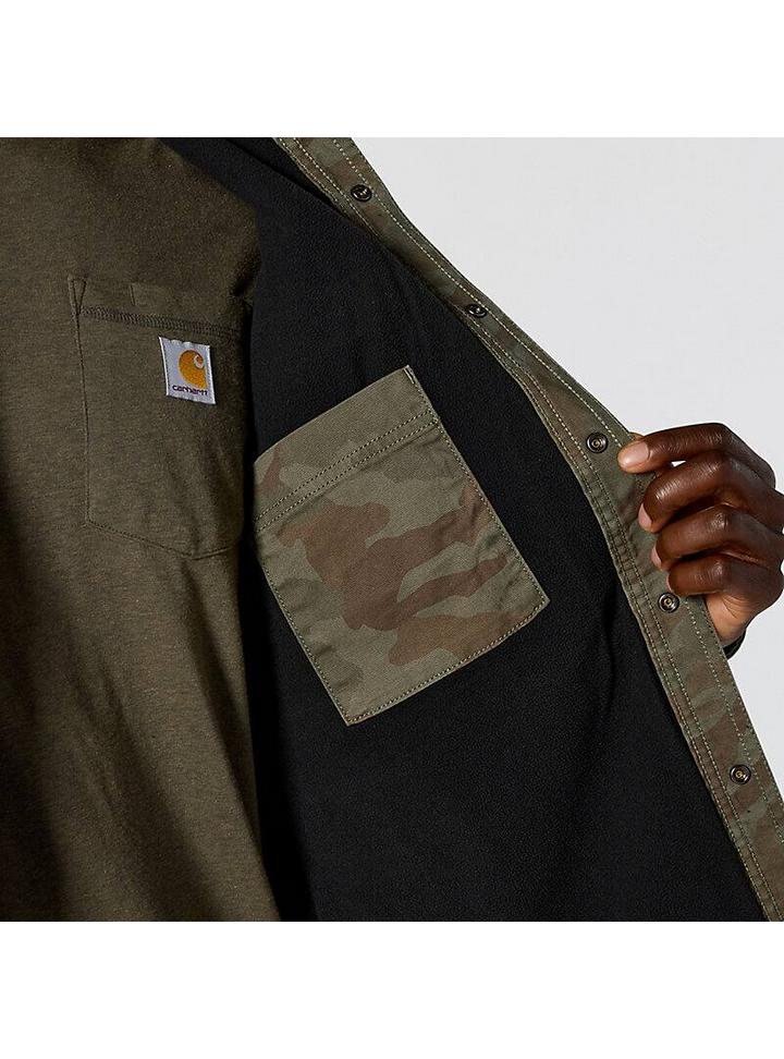 Rugged Flex® Relaxed Fit Canvas Fleece-Lined Shirt Jac