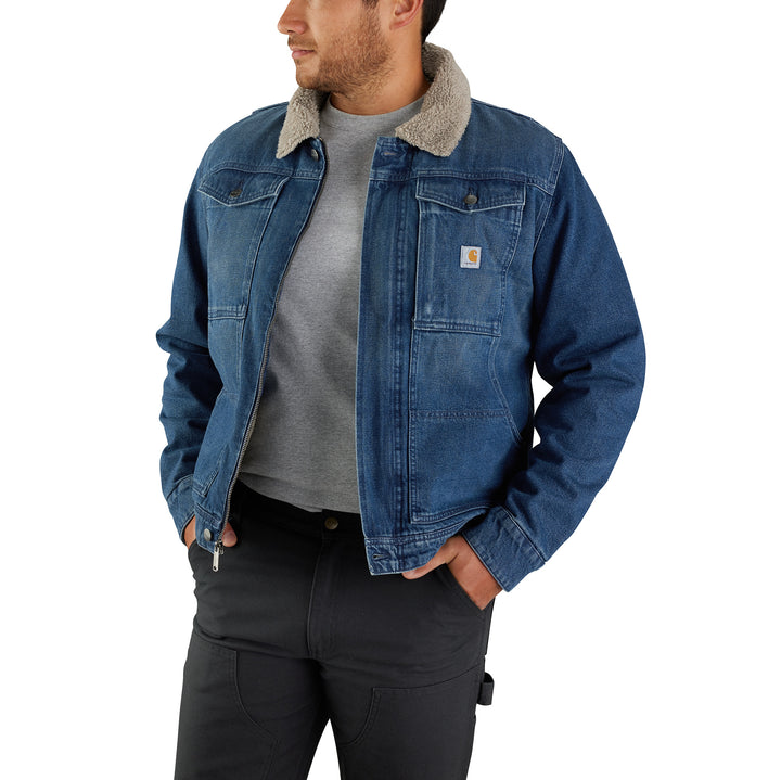 105478 Relaxed Fit Denim Sherpa-Lined Jacket