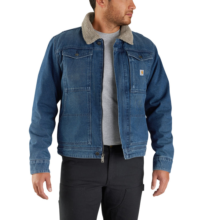 105478 Relaxed Fit Denim Sherpa-Lined Jacket