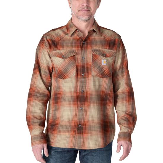Montana Rugged Flex™ Relaxed Fit Lightweight Long-Sleeve Snap-Front Plaid Shirt