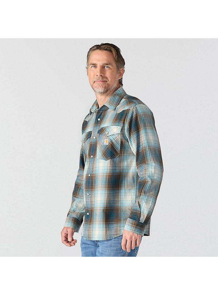 Montana Rugged Flex™ Relaxed Fit Lightweight Long-Sleeve Snap-Front Plaid Shirt