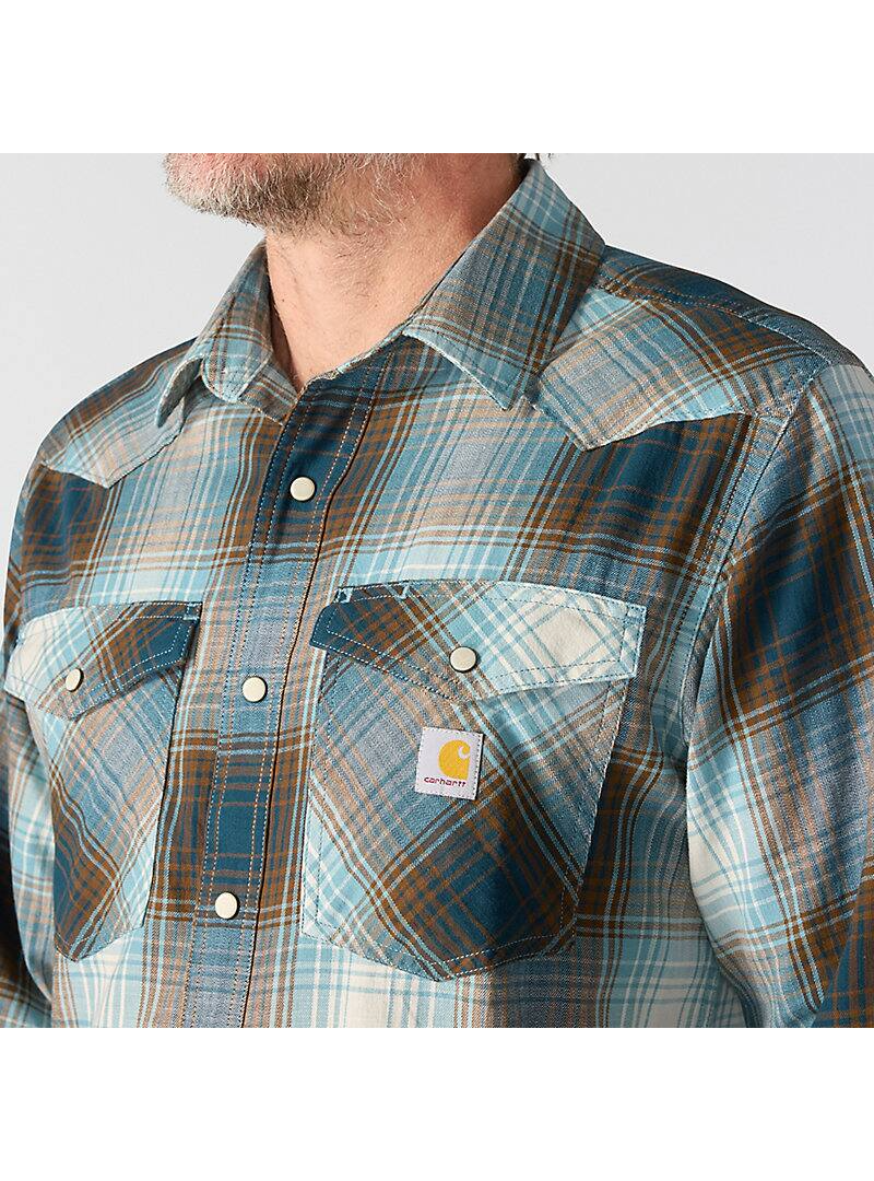 Montana Rugged Flex™ Relaxed Fit Lightweight Long-Sleeve Snap-Front Plaid Shirt