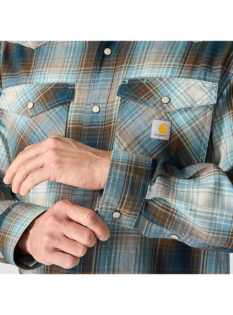 Montana Rugged Flex™ Relaxed Fit Lightweight Long-Sleeve Snap-Front Plaid Shirt