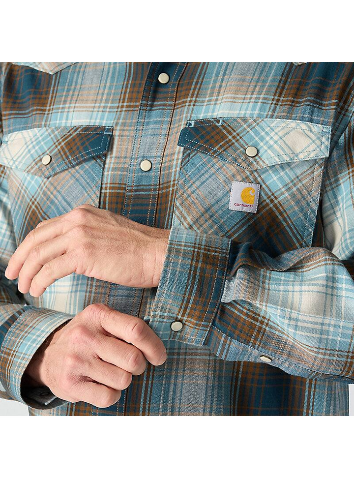 Montana Rugged Flex™ Relaxed Fit Lightweight Long-Sleeve Snap-Front Plaid Shirt