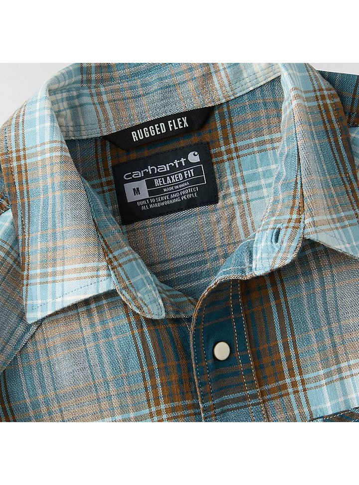 Montana Rugged Flex™ Relaxed Fit Lightweight Long-Sleeve Snap-Front Plaid Shirt