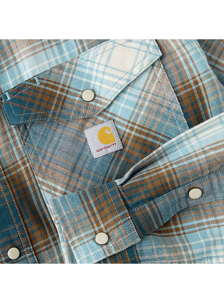 Montana Rugged Flex™ Relaxed Fit Lightweight Long-Sleeve Snap-Front Plaid Shirt