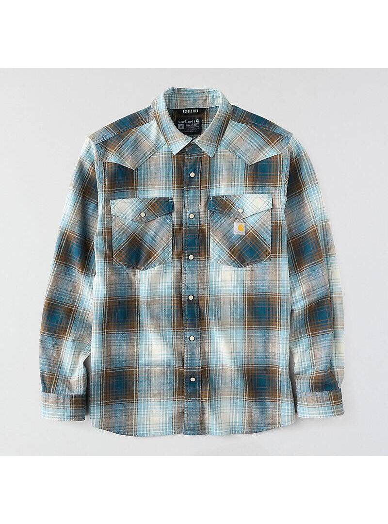 Montana Rugged Flex™ Relaxed Fit Lightweight Long-Sleeve Snap-Front Plaid Shirt