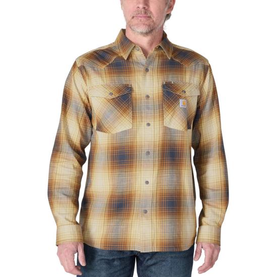 Montana Rugged Flex™ Relaxed Fit Lightweight Long-Sleeve Snap-Front Plaid Shirt