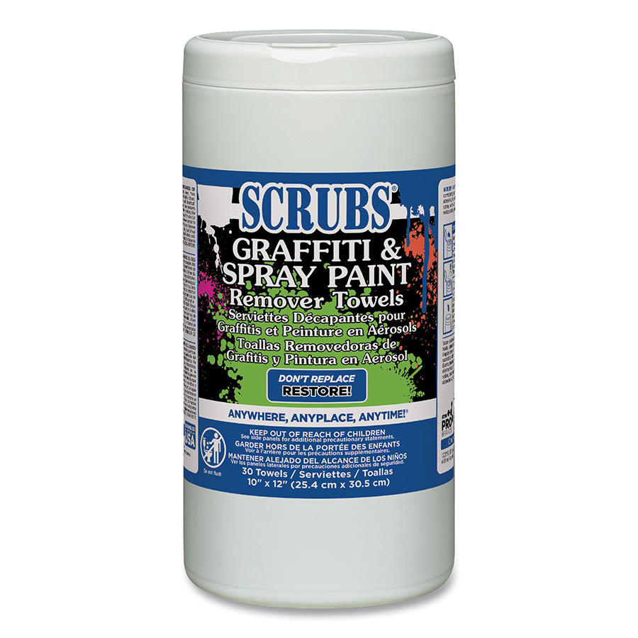 SCRUBS Graffiti &amp; Spray Paint Remover Towels, 10 in x 12 in