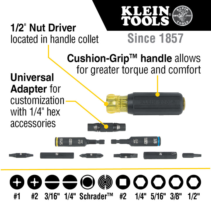 32527HD KNECT™ Impact-Rated HVAC Screwdriver / Nut Driver, 11-in-1