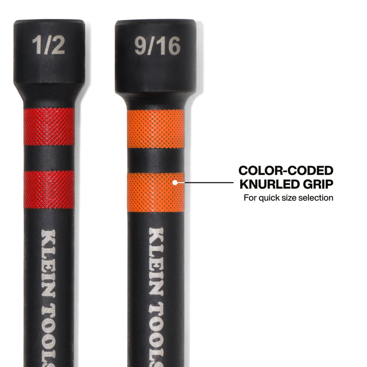 Magnetic Hollow Color-Coded Power Nut Drivers Set, 6-Piece