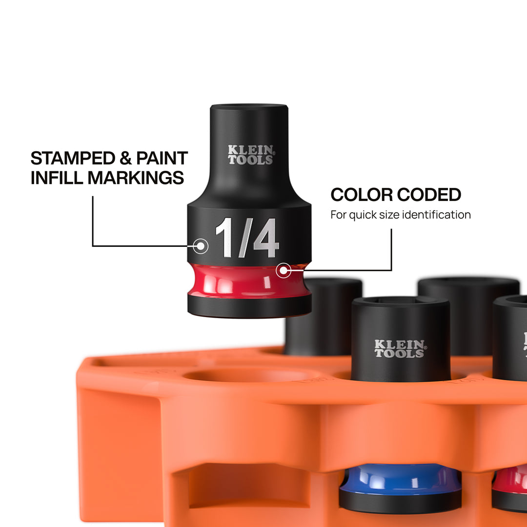 Grab-And-Go Impact Socket Set, SAE, 10-Piece