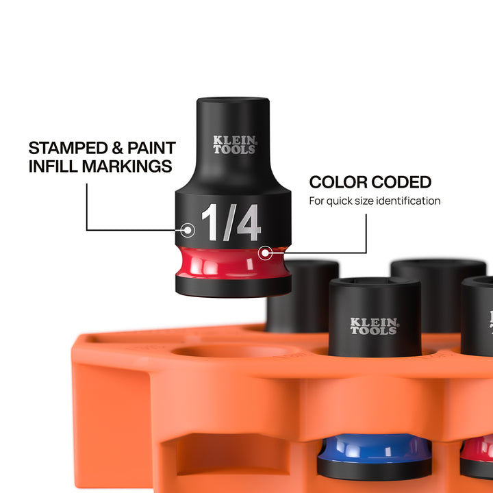 Grab-And-Go Impact Socket Set, SAE, 10-Piece