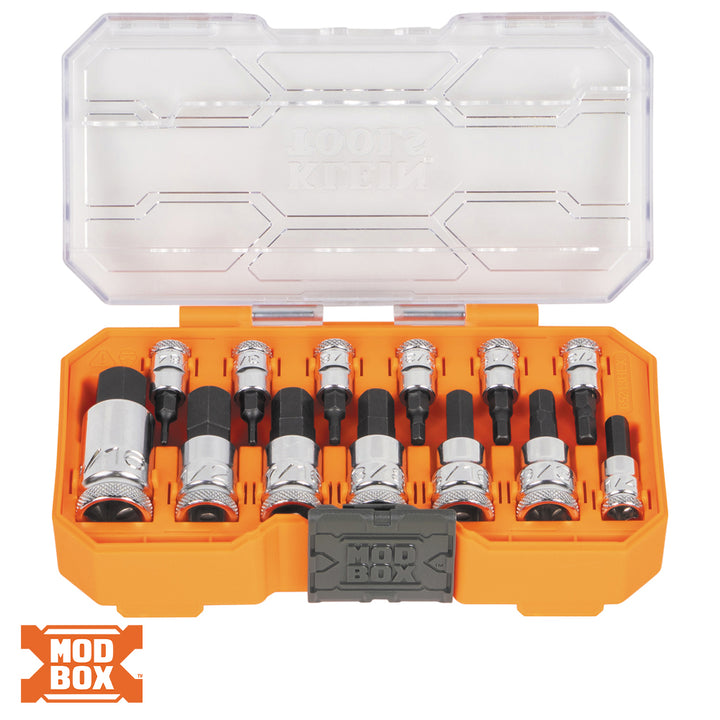 Knurled Hex Bit Socket Set, SAE, 13-Piec