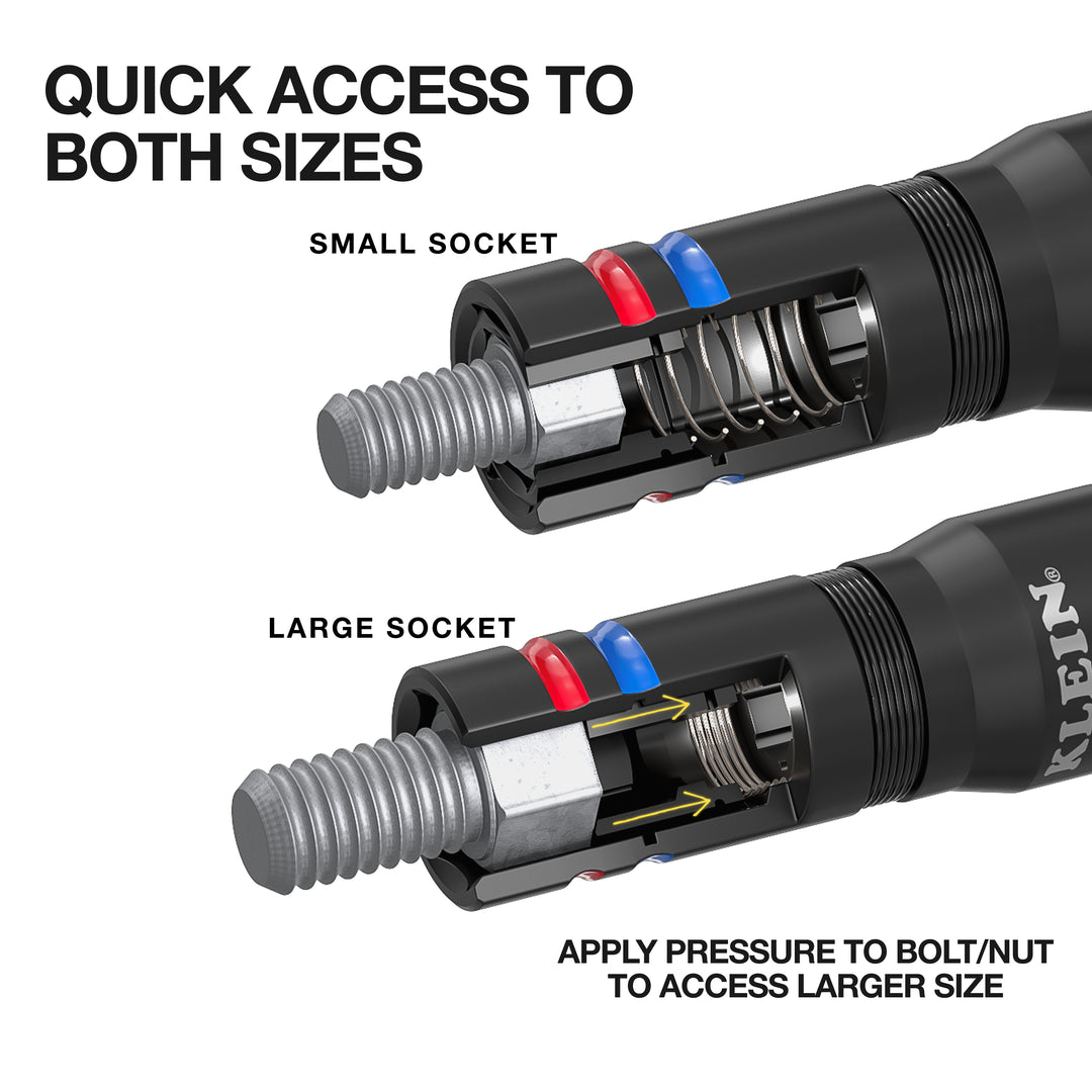 654QS  KNECT™ Quad-16 Heavy-Duty Impact Flip Sockets, SAE and Metric, 6-Piece