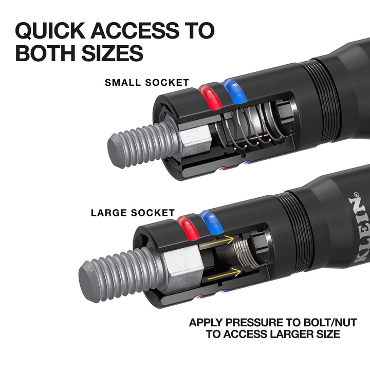 654QS  KNECT™ Quad-16 Heavy-Duty Impact Flip Sockets, SAE and Metric, 6-Piece