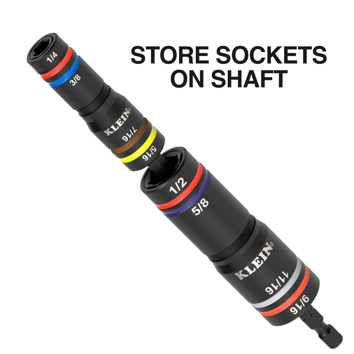 654QS  KNECT™ Quad-16 Heavy-Duty Impact Flip Sockets, SAE and Metric, 6-Piece
