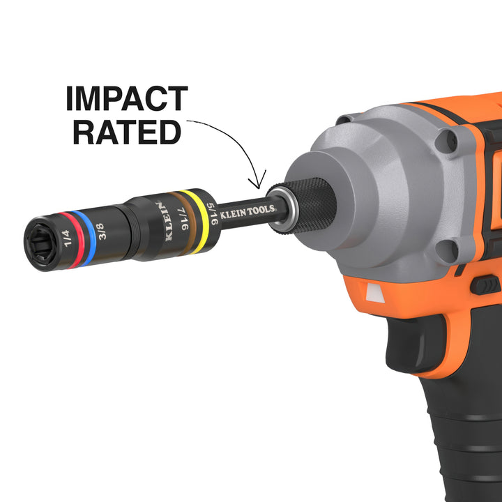 654QS  KNECT™ Quad-16 Heavy-Duty Impact Flip Sockets, SAE and Metric, 6-Piece