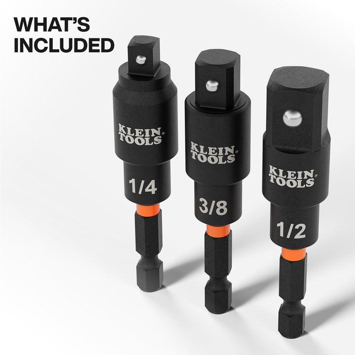 Swivel Impact Driver Socket Adapter Set, 3-Piece