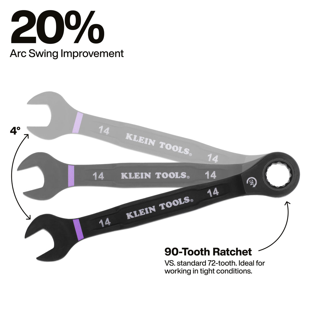 Ratcheting Combination Wrench Set, SAE / Metric, 18-Piece