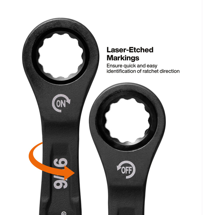 Ratcheting Combination Wrench Set, SAE / Metric, 18-Piece