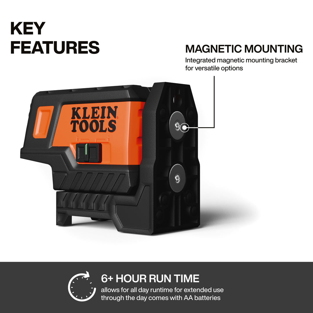 Compact Green Cross-Line Laser Level with Plumb Spot