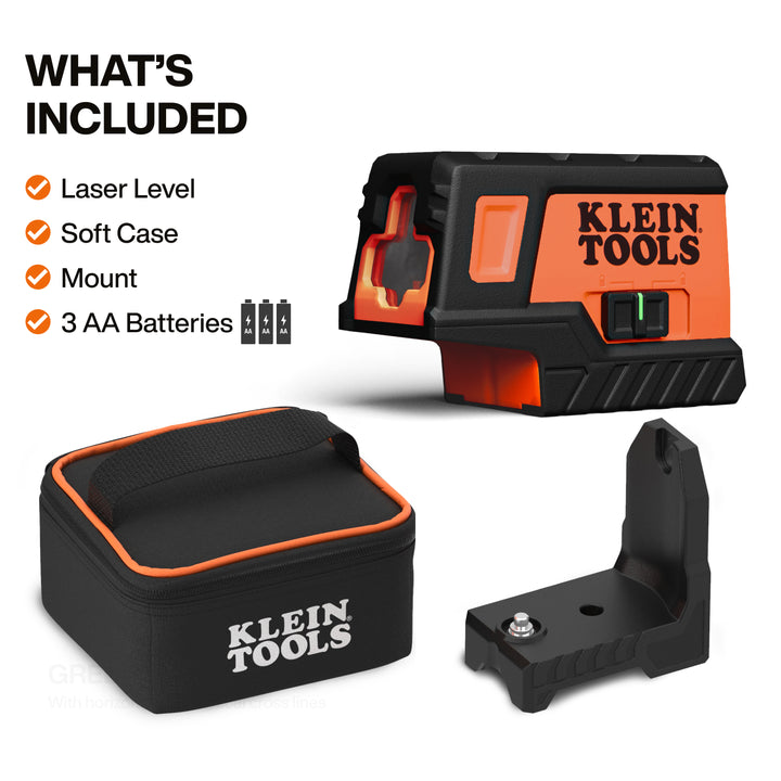 Compact Green Cross-Line Laser Level with Plumb Spot