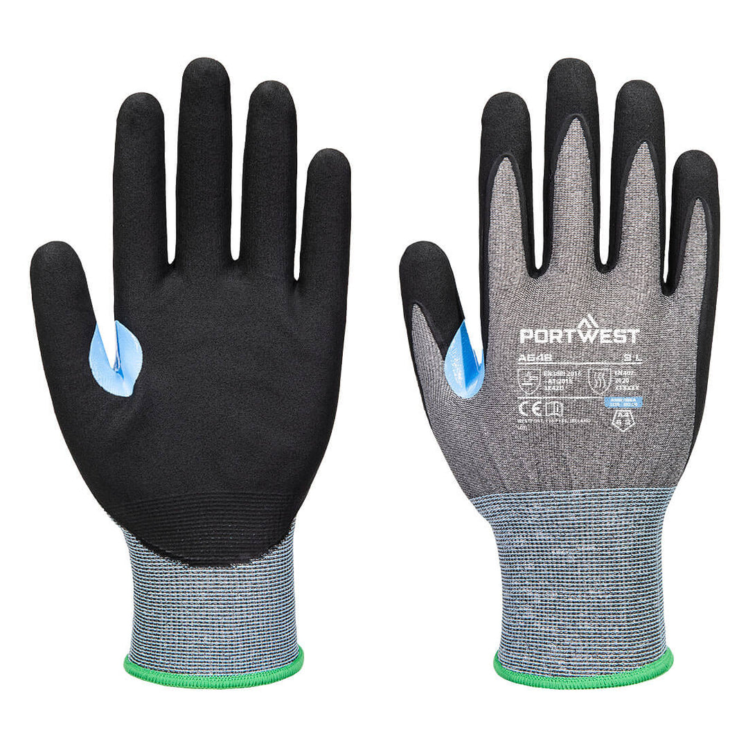A648 - CS Cut D21 Nitrile Glove A4 Gray/Black