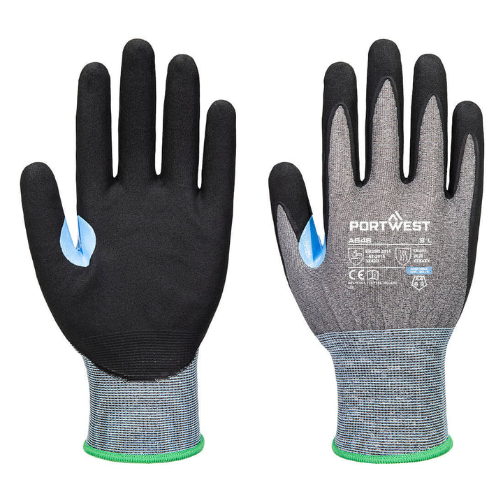 A648 - CS Cut D21 Nitrile Glove A4 Gray/Black