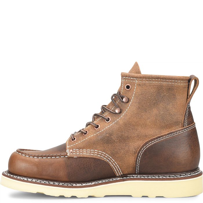 A tan boot with white background 