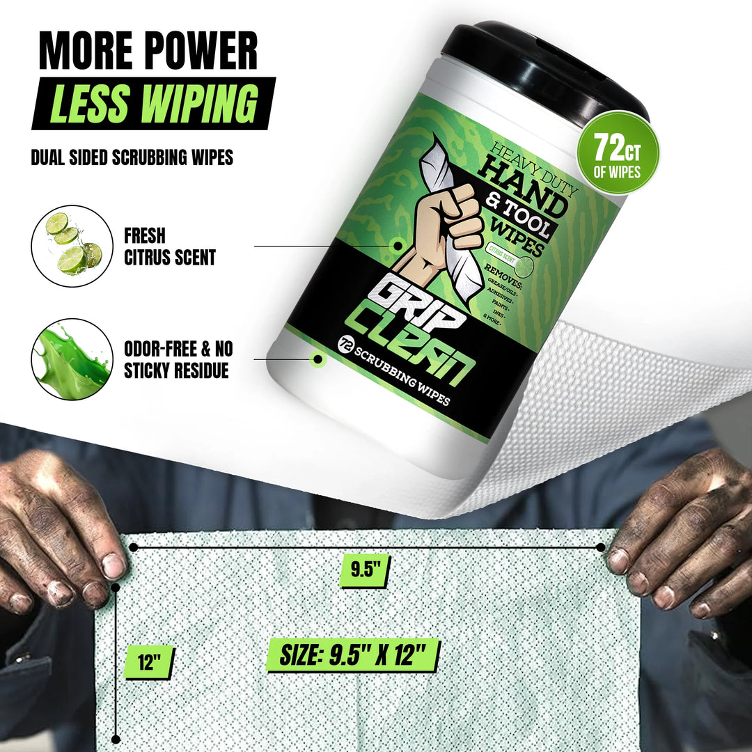 Heavy Duty Cleaning Wipes – Waterless Mechanic Hand Wipes &amp; Degreaser Wipes