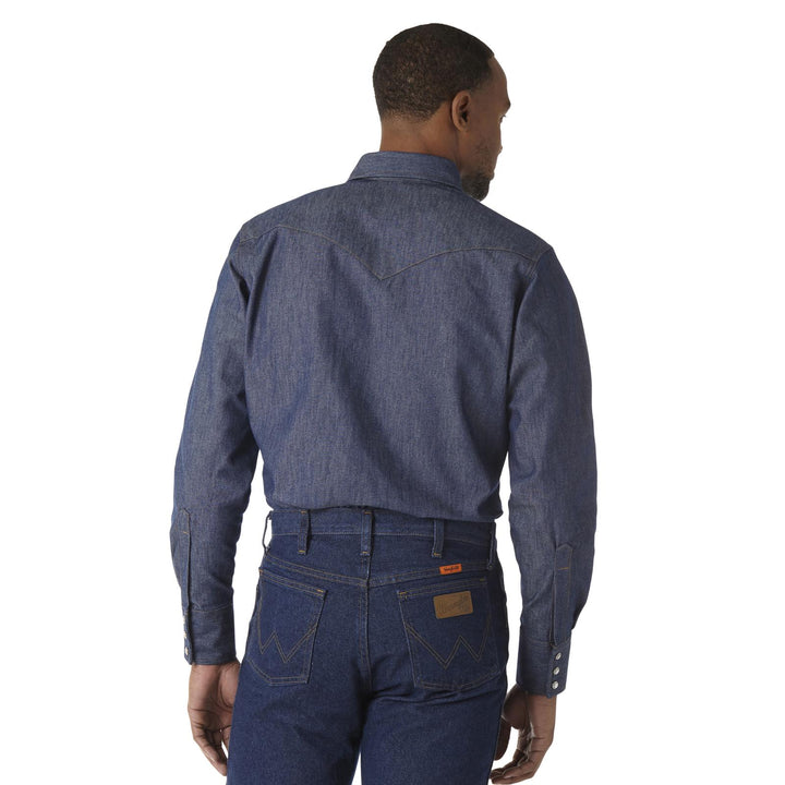 10FR12127 WRANGLER® FR FLAME RESISTANT LONG SLEEVE DENIM WORK SHIRT IN DENIM