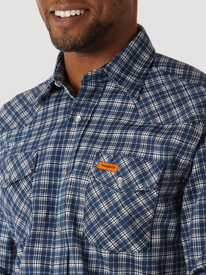 FR122BW FR Flame-Resistant Long Sleeve Western Snap Plaid Shirt