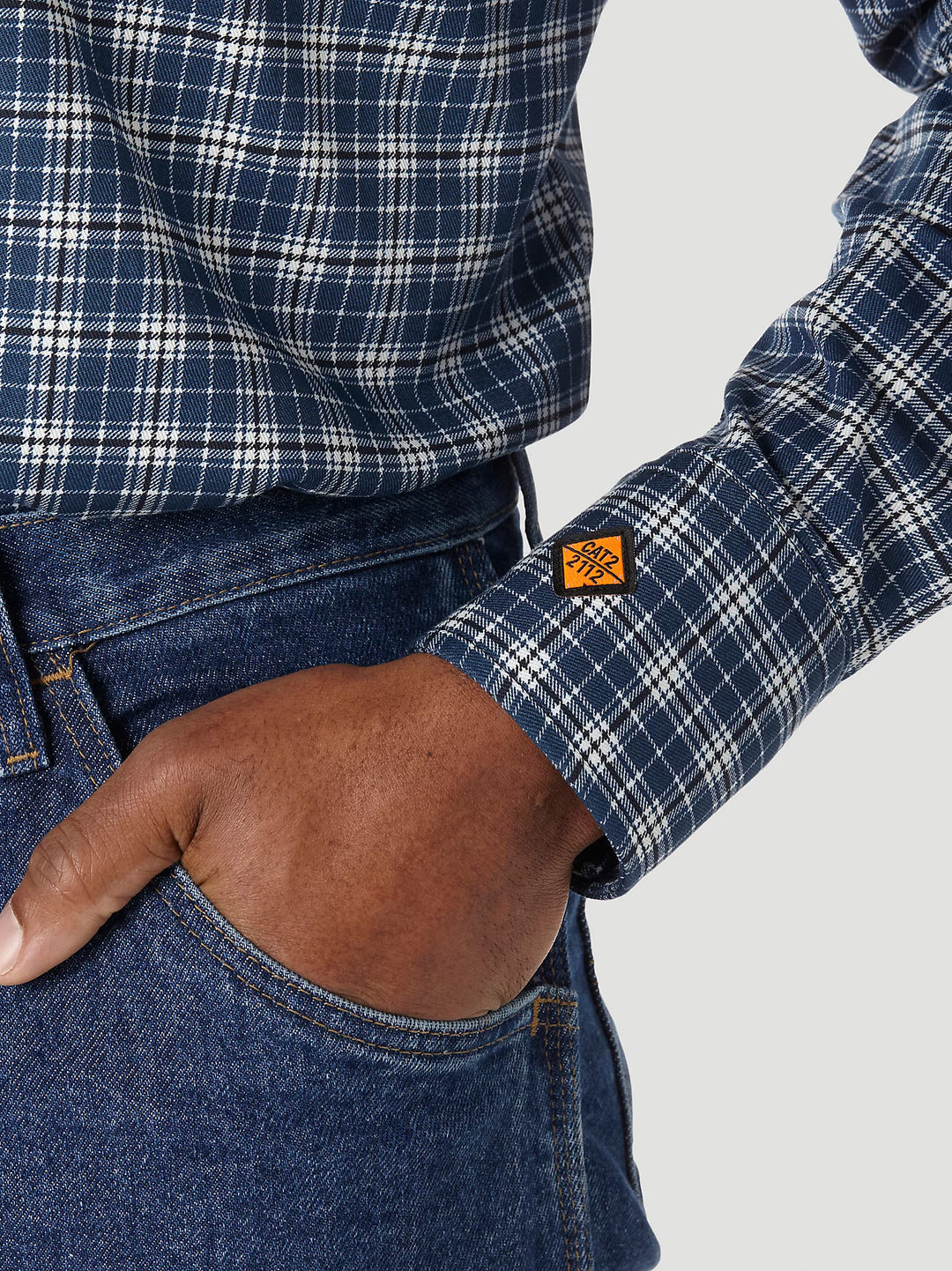 FR122BW FR Flame-Resistant Long Sleeve Western Snap Plaid Shirt