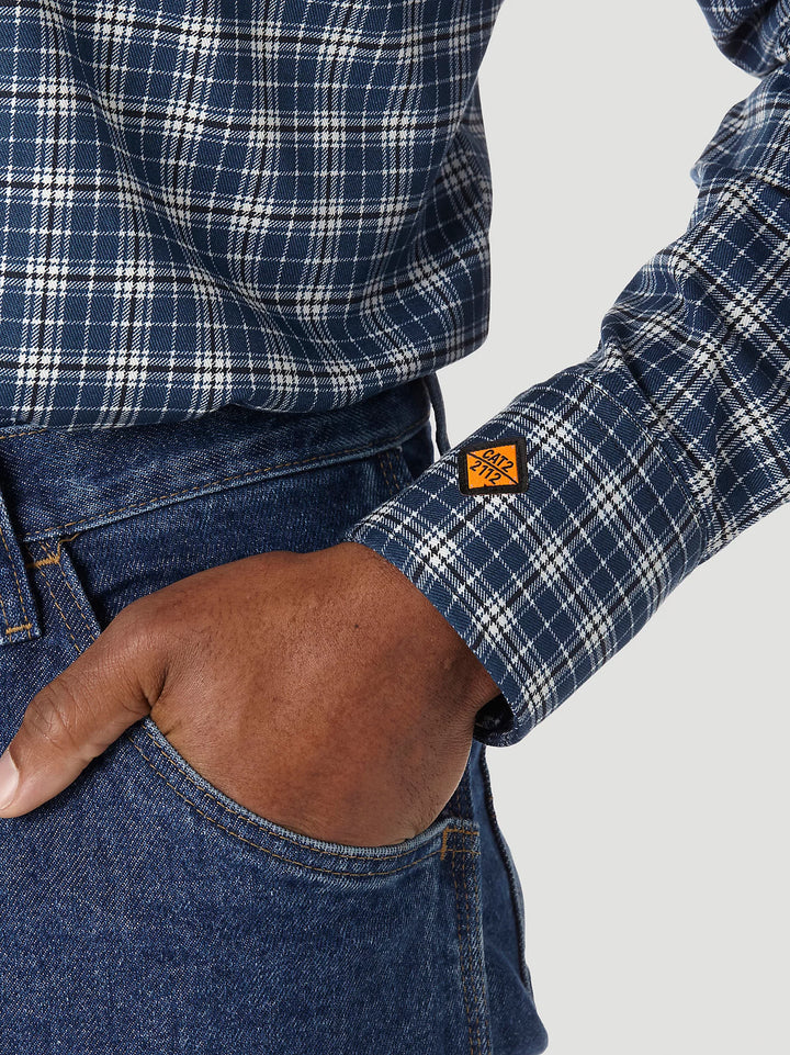 FR122BW FR Flame-Resistant Long Sleeve Western Snap Plaid Shirt