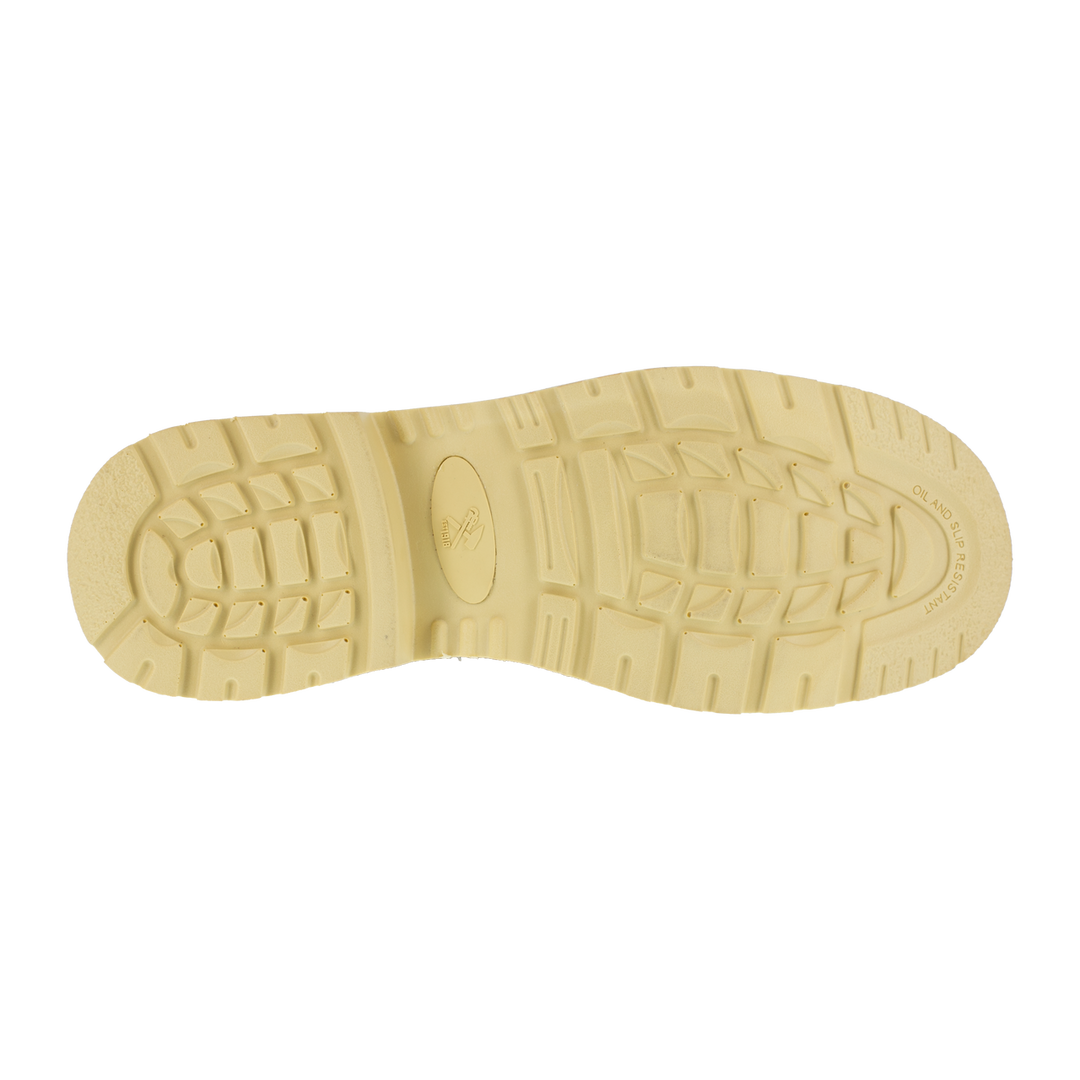 Beige sole of a shoe on a white background