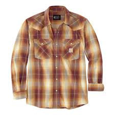 107070 Mens Flame Resistant Montana Relaxed Fit Midweight Twill Snap Front Plaid Shirt