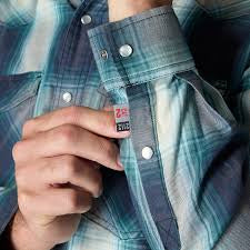 107070 Mens Flame Resistant Montana Relaxed Fit Midweight Twill Snap Front Plaid Shirt