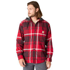 107011 Rugged Flex® Relaxed Fit Flannel Fleece Lined Hooded Shirt Jac