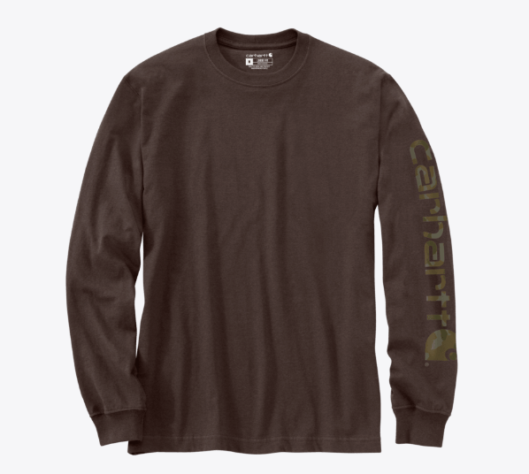 LOOSE FIT HEAVYWEIGHT LONG-SLEEVE LOGO SLEEVE GRAPHIC T-SHIRT