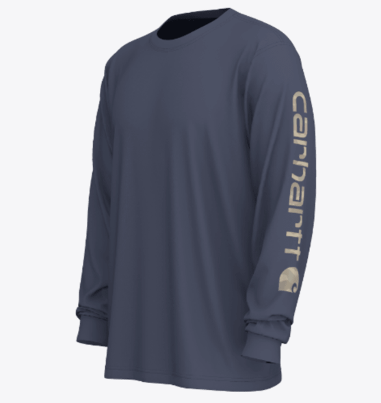 LOOSE FIT HEAVYWEIGHT LONG-SLEEVE LOGO SLEEVE GRAPHIC T-SHIRT